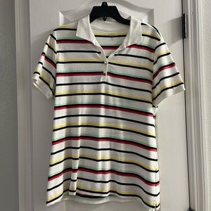 Kim Rogers Perfectly Soft polo in multi color stripe